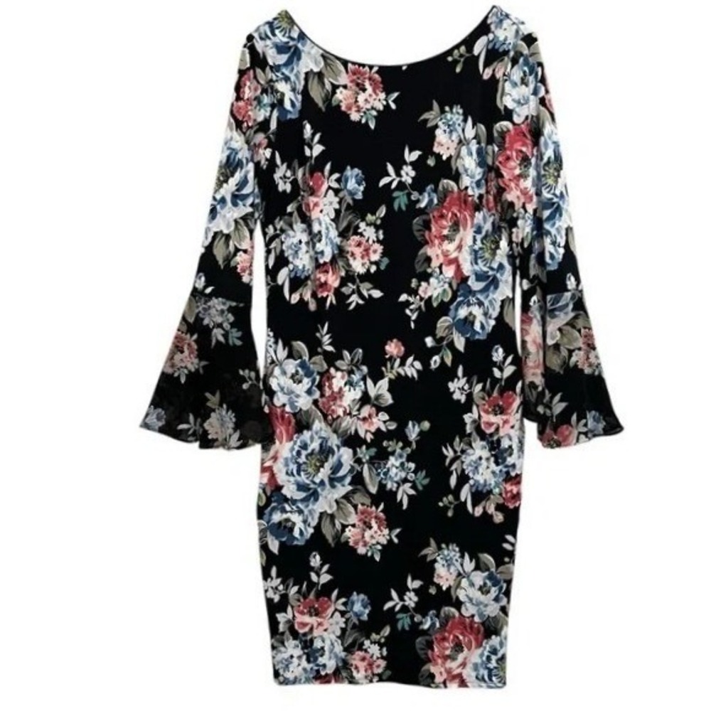White House Black Market NWT‎ Floral V Neck Sheath Dress L